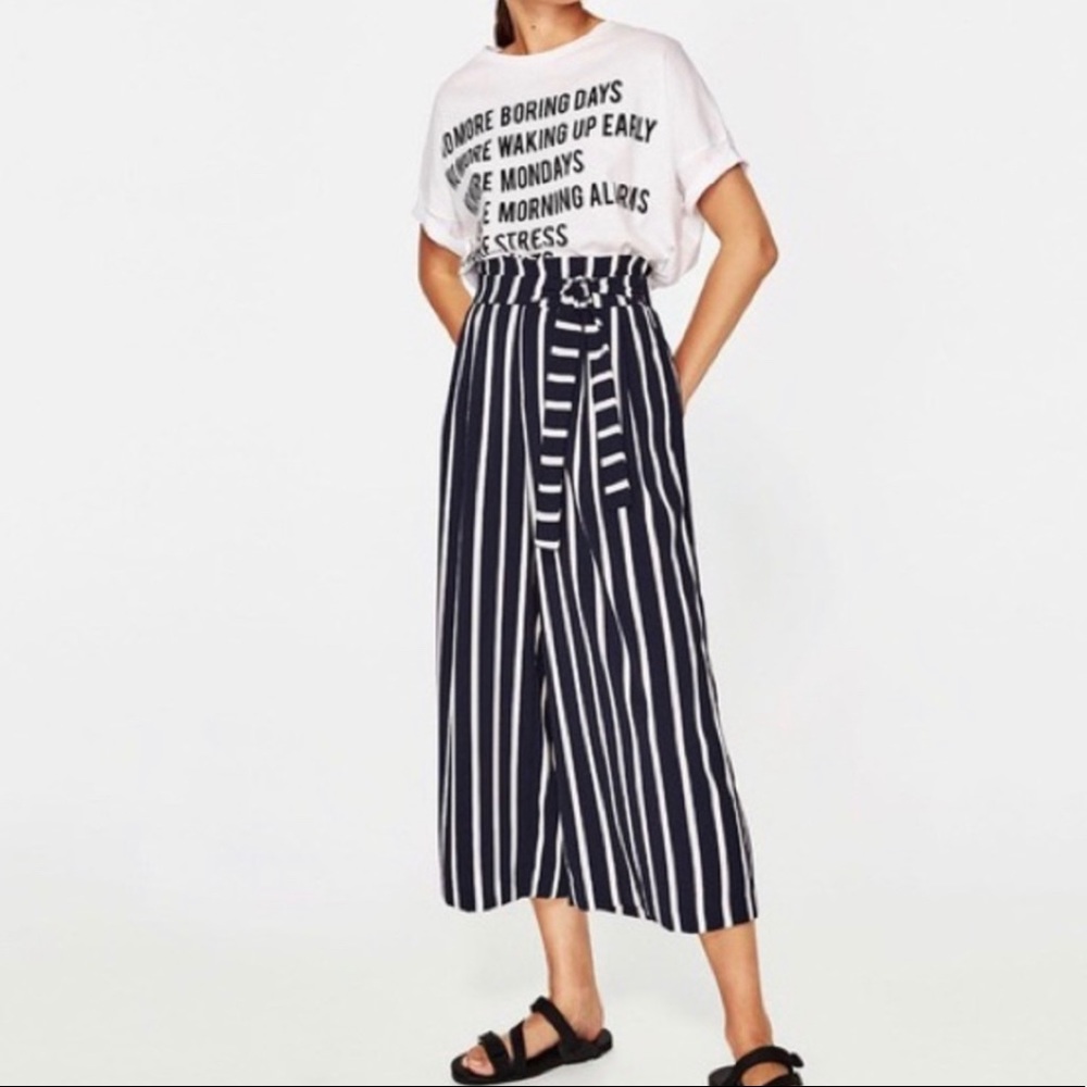 SOLD - Zara striped culottes